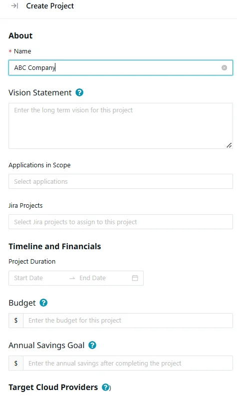 Create a new project