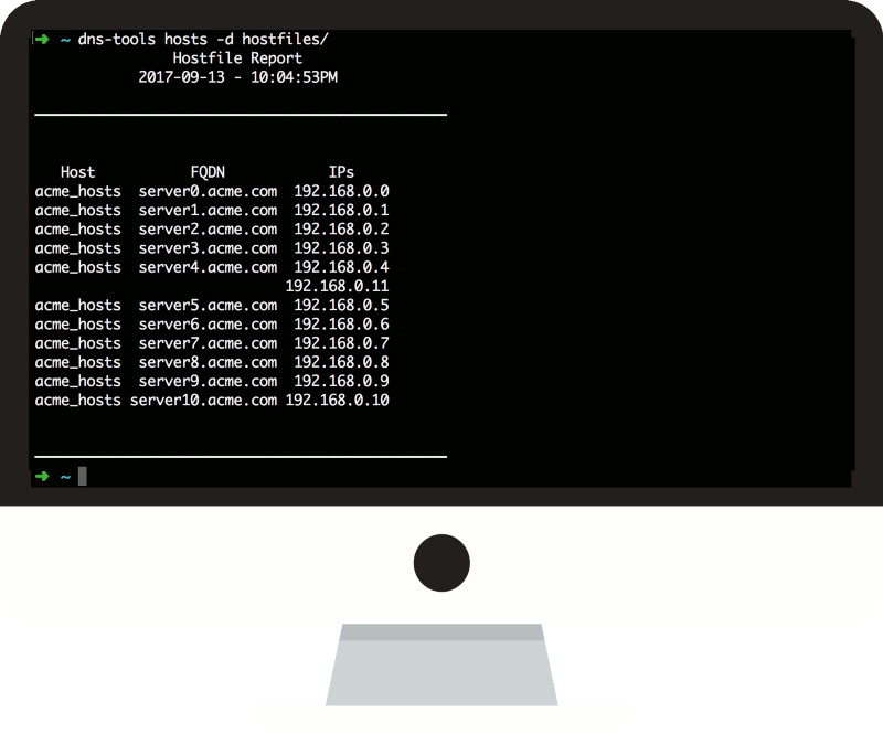 dns-tools hosts -d <directory of hostsfiles>