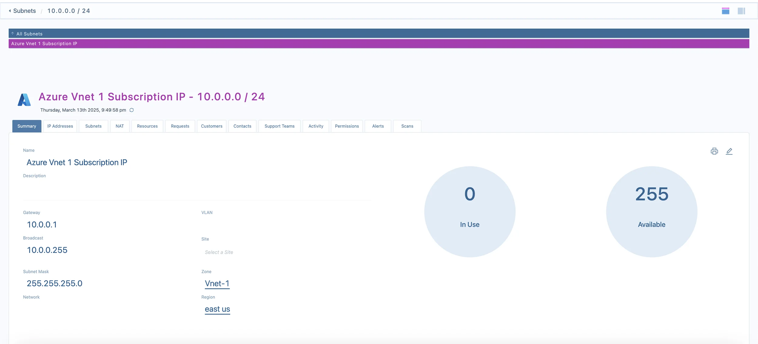 Azure integration summary